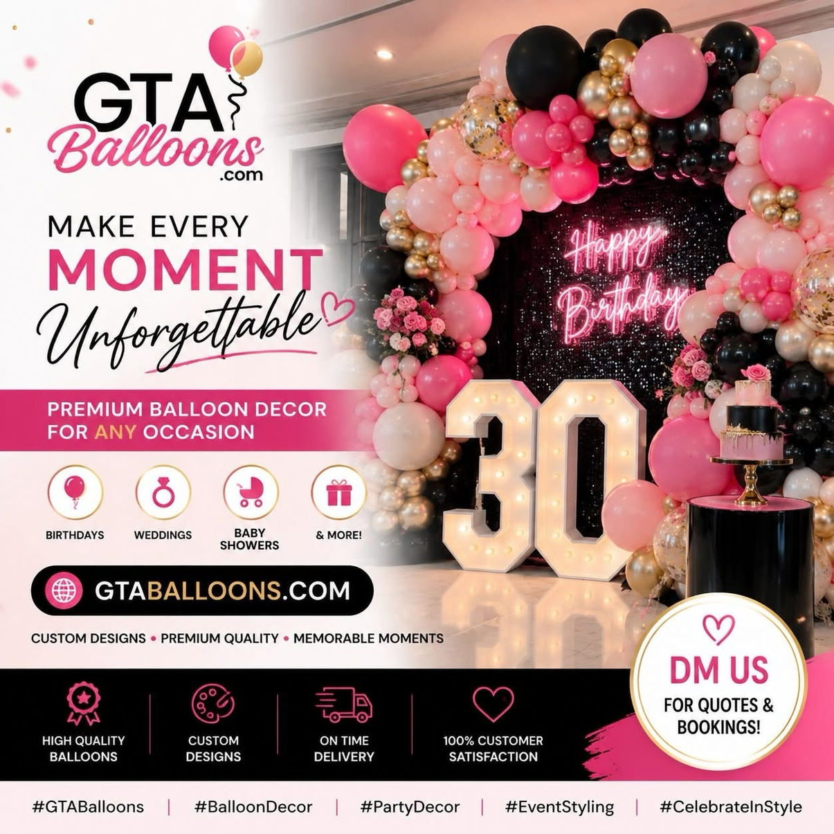 Birthday balloon display: Make Every Moment Unforgettable